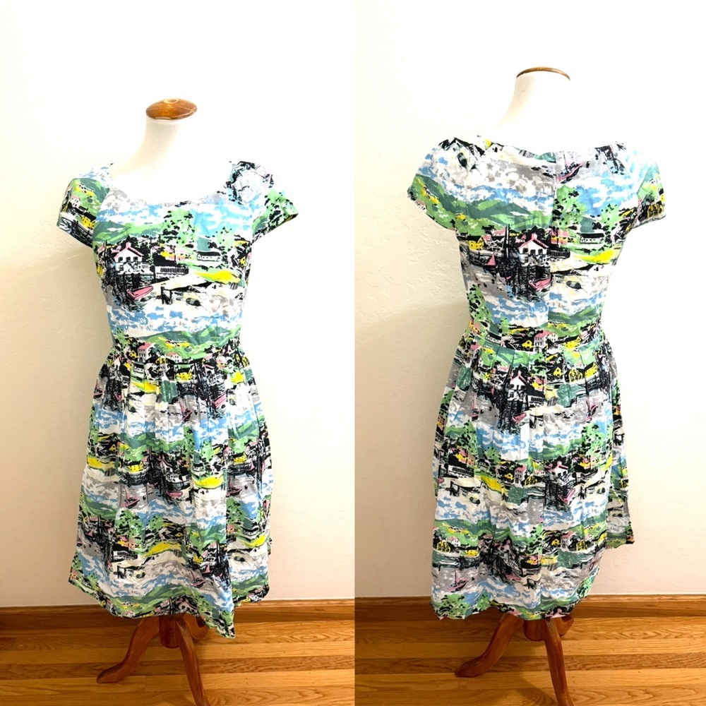 Colorful Printed Women's Dress - Picture 2 of 3